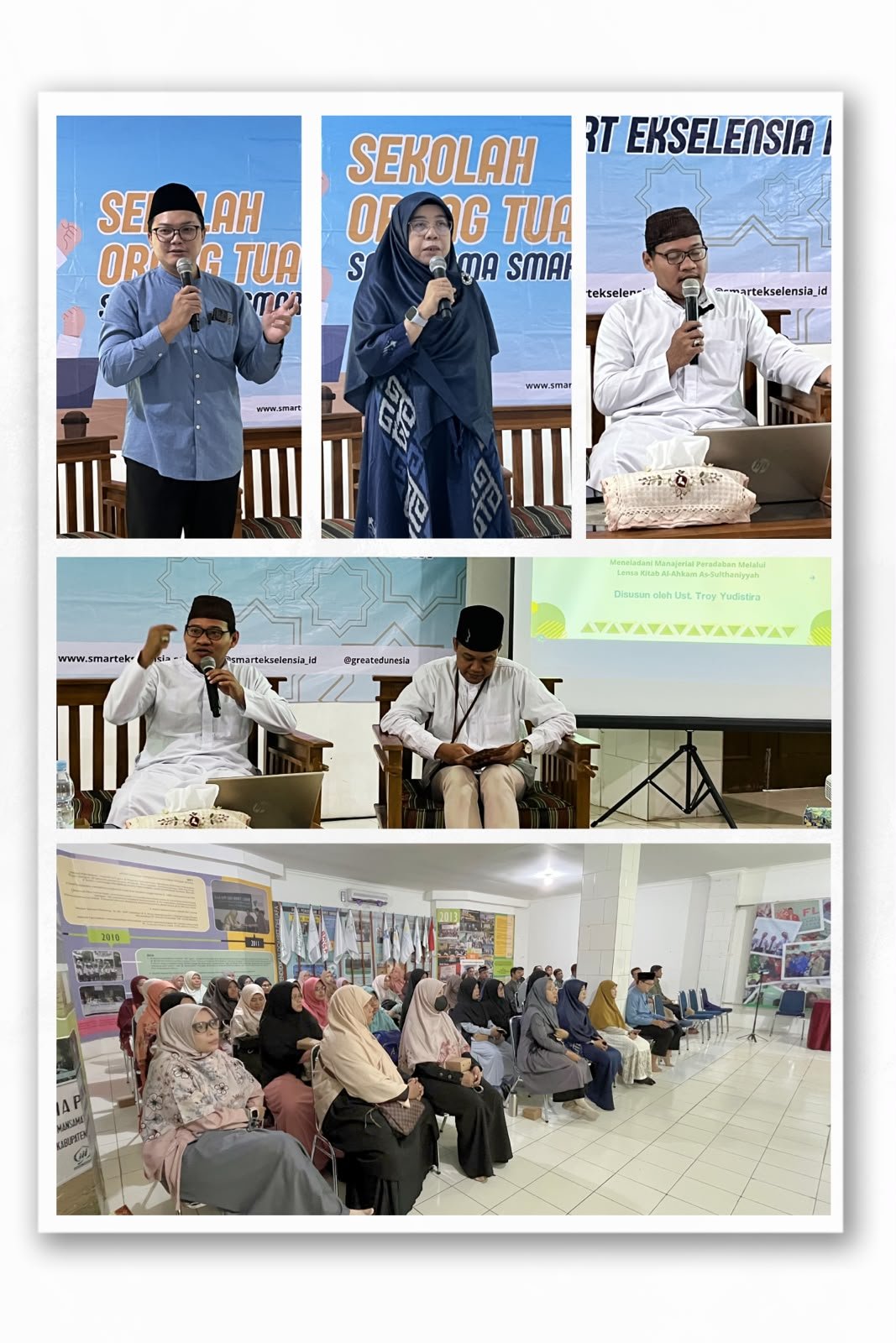 Suasana Sekolah Orang Tua Hebat (SOBAT) SMART Ekselensia Indonesia dengan kajian kepemimpinan Rasulullah ﷺ yang diikuti wali murid secara luring dan daring